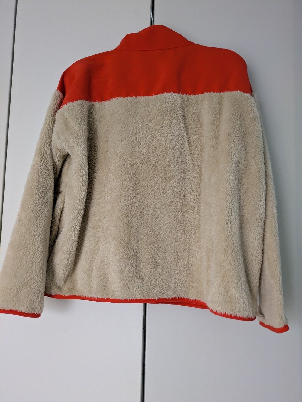 EUC JCrew tan & orange zip-up fleece jacket - Picture 5 of 9
